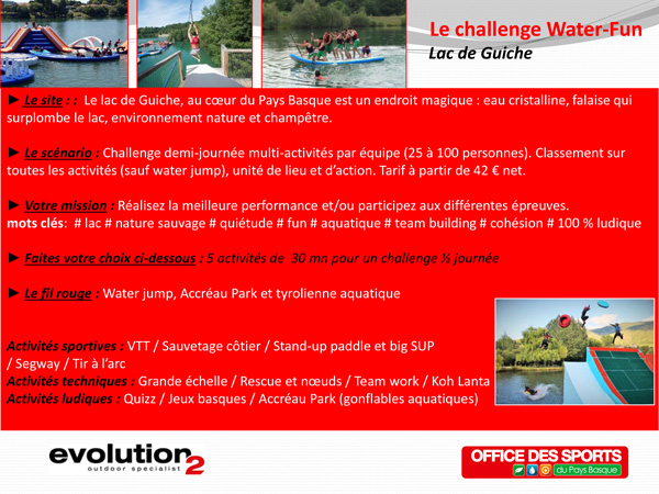 Challenge Water Fun Lac de Guiche